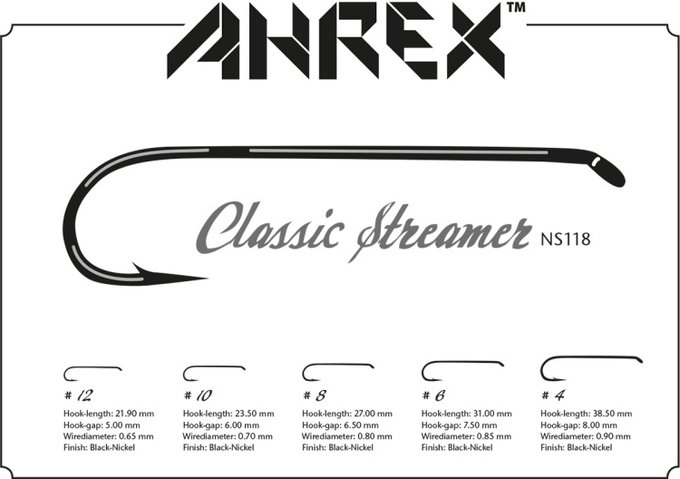 Ahrex Ns118 Classic Streamer Down Eye #12 Fly Tying Hooks